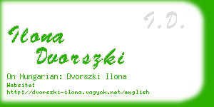 ilona dvorszki business card